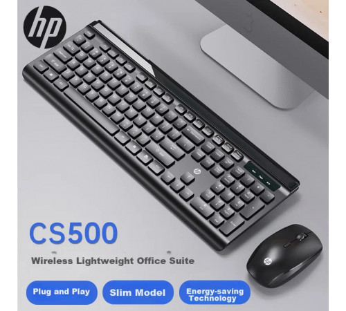 Клавиатура и мышь беспроводные офисные HP CS500 Black Eng