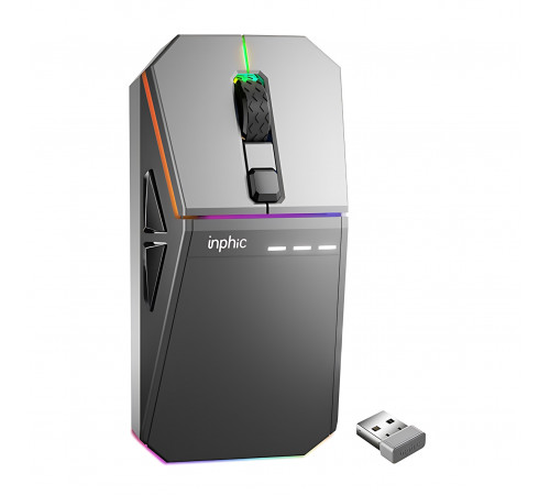 Мышь беспроводная игровая бесшумная Inphic Cyber (Wired/BT/2.4Hz)
