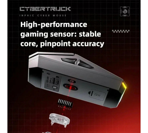 Мышь беспроводная игровая бесшумная Inphic Cyber (Wired/BT/2.4Hz)