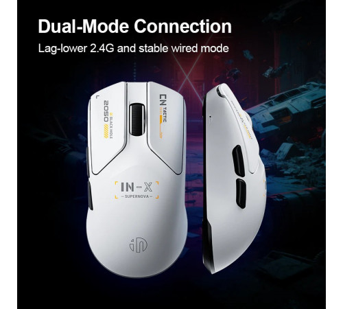 Мышь беспроводная игровая Inphic INX (Wired/2.4Hz) White