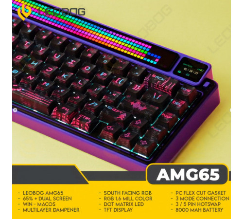 Клавиатура беспроводная механическая игровая LEOBOG AMG 65 Eng