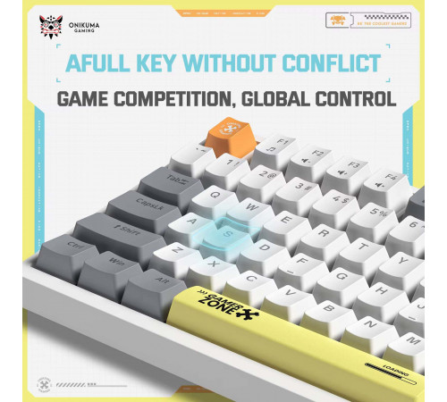 Клавиатура проводная механическая игровая Onikuma G58 (Tea axis) 82key white
