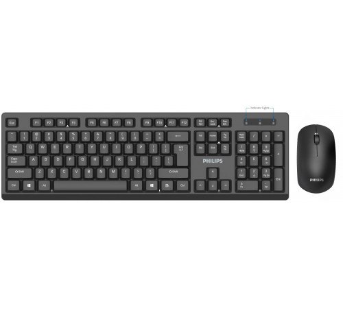 Клавиатура и мышь беспроводные офисные Philips SPT 6354 Black ENG