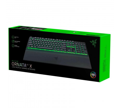 Клавиатура проводная мембранная игровая RAZER ORNATA V3 X черная LED