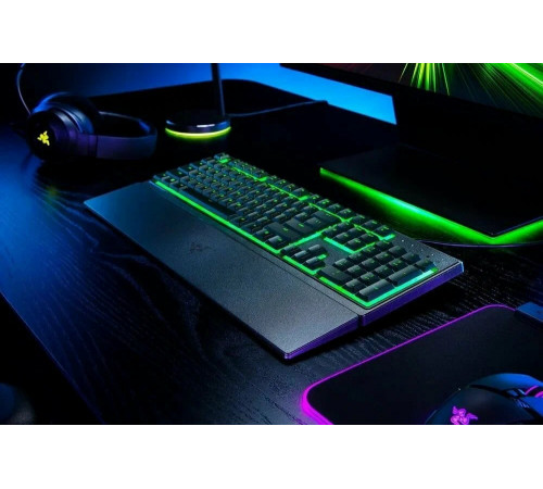Клавиатура проводная мембранная игровая RAZER ORNATA V3 X черная LED