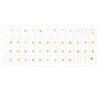 Клавиатурные наклейки(стикеры) из резины по контуру (без пленки) Orange