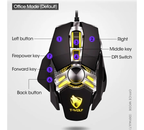 Мышь проводная T-Wolf V10