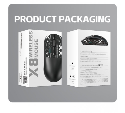 Мышь беспроводная игровая T-Wolf X8 2.4Ghz/Bluetooth Black