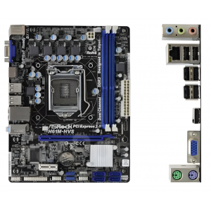Материнская плата LGA1155 H61M-VG4 AsRock 2xDDR3 Б/У
