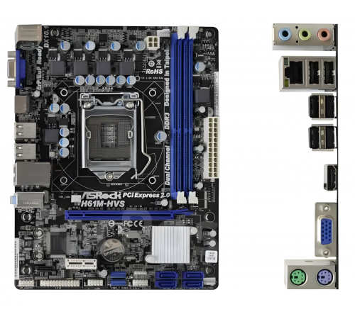 Материнская плата LGA1155 H61M-VG4 AsRock 2xDDR3 Б/У