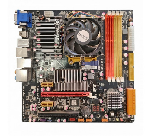 Комплект материнская плата AM3 A785GM-M ECS 4xDDR3 + Процессор AM3 AMD Phenom II X4 840 Б/У