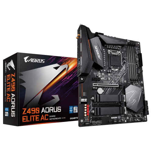 Материнская плата LGA1200 Z490 Gigabyte AORUS ELITE AC Wi-Fi 4xDDR4 Б/У