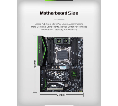 Материнская плата LGA2011v3 Huananzhi X99-F8 8xDDR4 3xPCI