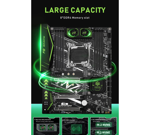 Материнская плата LGA2011v3 Huananzhi X99-F8 8xDDR4 3xPCI