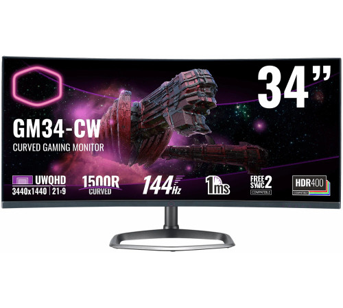 Монитор 34" 144Hz VA 4K CoolerMaster GM34-CW Curved ARGB