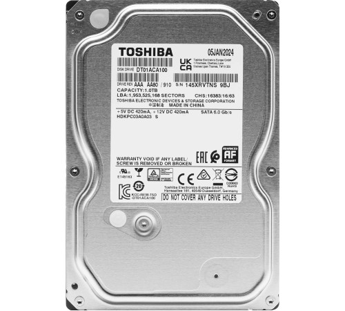 Накопитель HDD 3,5" 1TB Toshiba