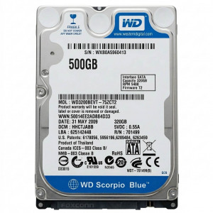 Накопитель HDD 2,5" 500GB WD BLUE 5400rmp slim (Pullout)