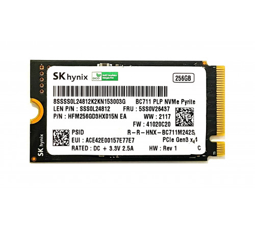 Накопитель NVME 256GB SK Hynix PCI 4.0 2242