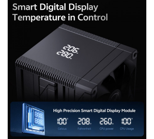 Кулер процессорный башенный (6трубок 12см) Snowman MT6-V4 Digital BK