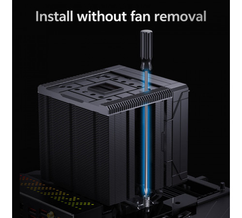 Кулер процессорный башенный (6трубок 12см) Snowman MT6-V4 Digital BK