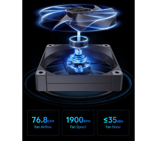 Кулер процессорный башенный (8трубок 12см) Snowman MT880-V4 Digital BK