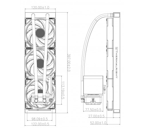 Кулер процессорный водяной 360 Thermalright Levita Vision BLACK ARGB