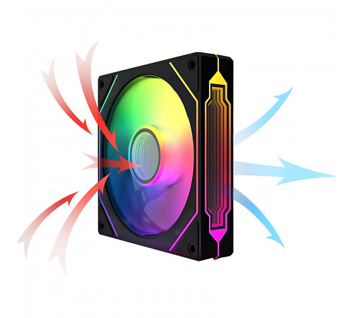 Кулер 12см ARGB 3D 4PRO EVESKY Black