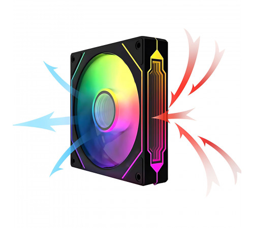 Кулер 12см ARGB 3D 4PRO EVESKY Reverse Black