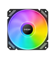 Кулер 12sm LED центр радуга EVESKY black MOLEX