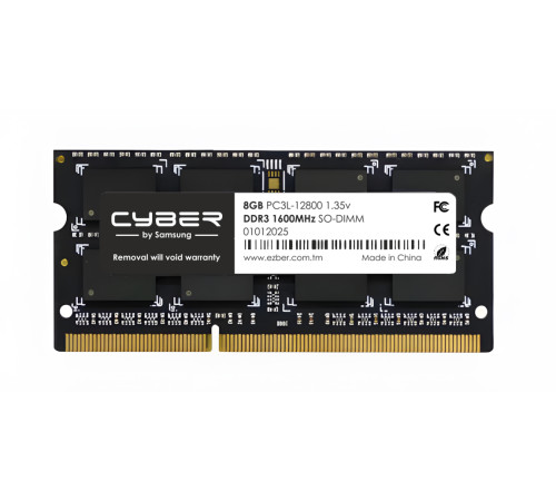 Оперативная память для ноутбука DDR3L 8GB 1600MHz Cyber