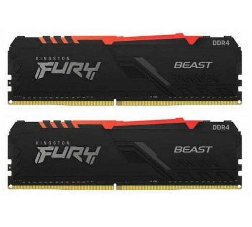 Оперативная память DDR4 32GB 3200MHz (KIT 2x16GB) Kingston FURY Beast с радиатором RGB (только в сборе с ПК)