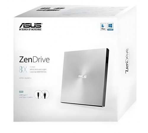 DVD Portable ASUS Zendrive SDRW-08U9M-U USB and Type-C