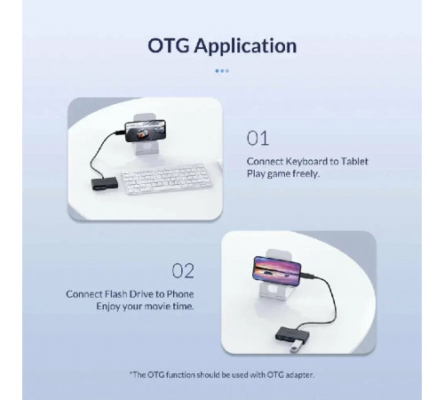Переходник ПК USB3.0 HUB Orico G11-H4-U3 Black 1м