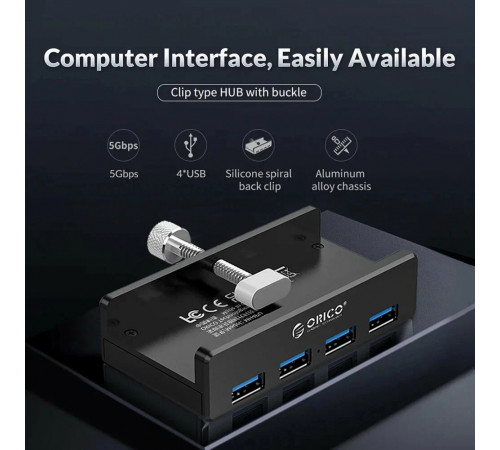 Переходник ПК USB3.0 HUB Orico MH4PU-P Table