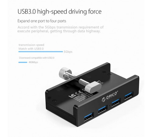 Переходник ПК USB3.0 HUB Orico MH4PU-P Table