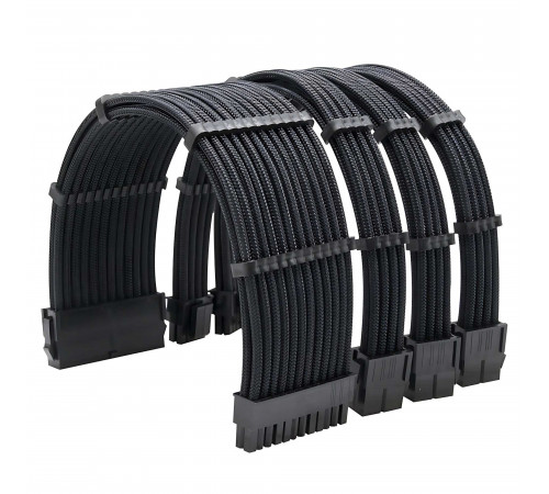 Комплект кабелей-удлинителей для моддинга (менеджмента) ПК (Black Edition)