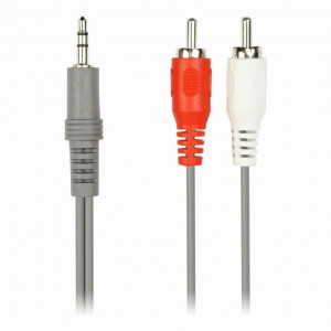 Кабель AUX 3.5mm papa to 2xRCA papa 1.5m GRAY