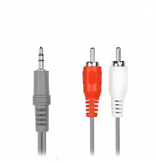 Кабель AUX 3.5mm papa to 2xRCA papa 1.5m GRAY