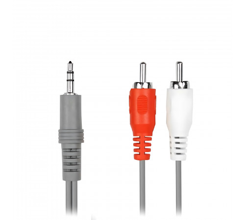 Кабель AUX 3.5mm papa to 2xRCA papa 1.5m GRAY