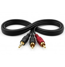 Кабель AUX 3.5mm papa to RCAx2 papa 1.5m LUX