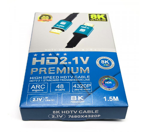 Кабель HDMI2.1 2.0m 8K 60HZ blue