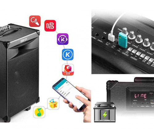 Колонки 1.0 Edifier PW312 караоке (2 микрофона)