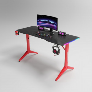 Стол игровой CYBER D2208 RGB RED 120x60x740