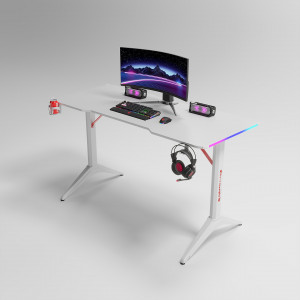 Стол игровой CYBER D2208 RGB WHITE 120x60x740