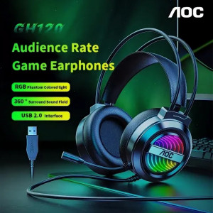 Наушники проводные ПК AOC GH120 USB LED