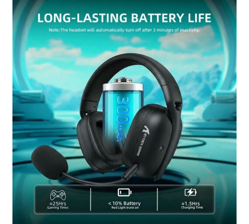 Наушники ПК беспроводные ATTACK SHARK L80 Pro BLACK
