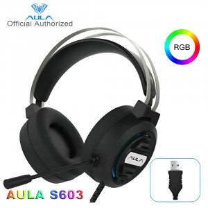 Наушники ПК проводные AULA S603 USB LED