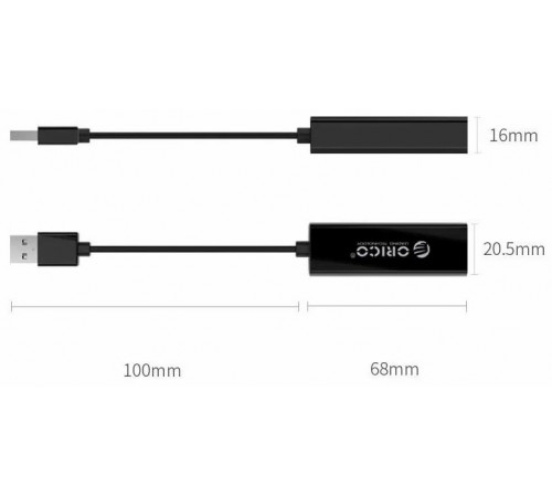 Переходник сеть USB3.0 to LAN Ethernet Orico UTJ-U3 Black
