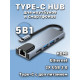 Переходник ПК TYPE-C to HDTV 5in1 LAN1000mb