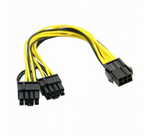 Переходник БП 6pin to 2x8pin 15см